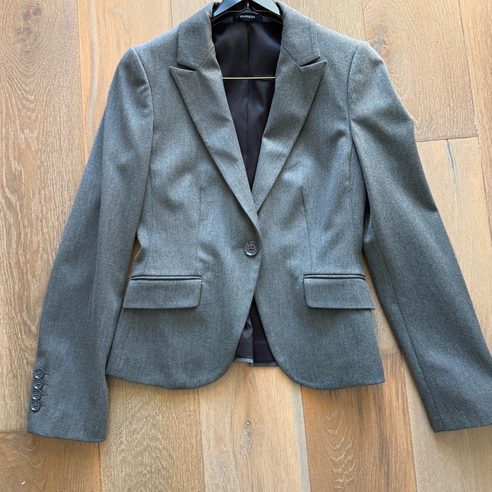 Express Charcoal Women's Blazer and skirt